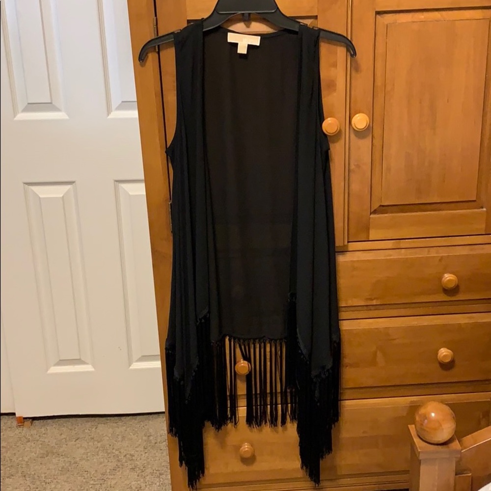 Michael Kors Fringe Sheer Vest